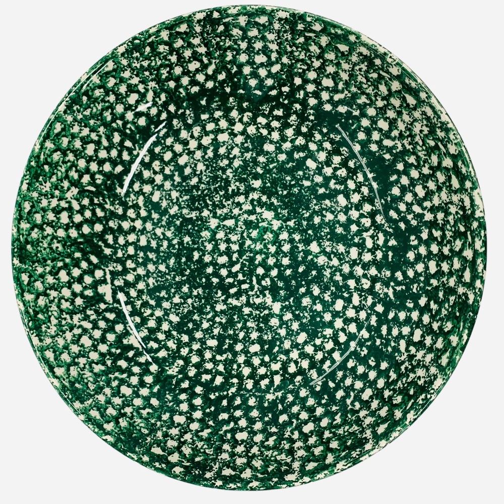ROMA INC HAND PAINTED IN ITALY Green Ceramic Large Serving Bowl
